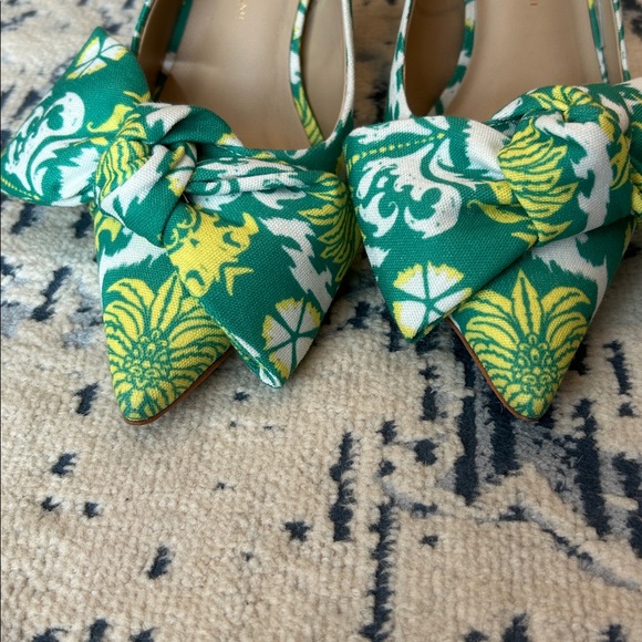 ANTONIO MELANI Lenore Royal Palm Print Bow Slingback Pumps - Picture 4 of 10